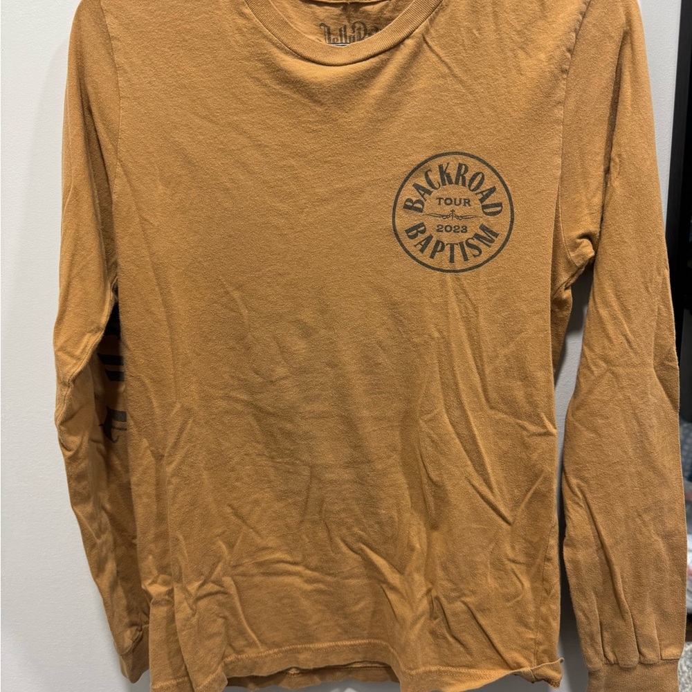 Backroad Baptism Men's Long Sleeve Tee in Mustard